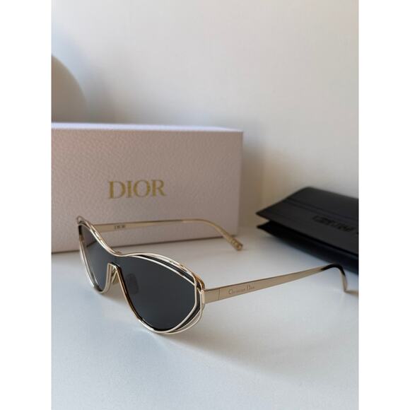 NEW Dior FilDior M1U Cat Eye Sunglasses in Gold Blue - Picture 3 of 7